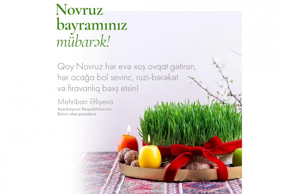 La Vicepresidenta Primera Mehriban Aliyeva comparte una publicación con motivo de la fiesta de Novruz