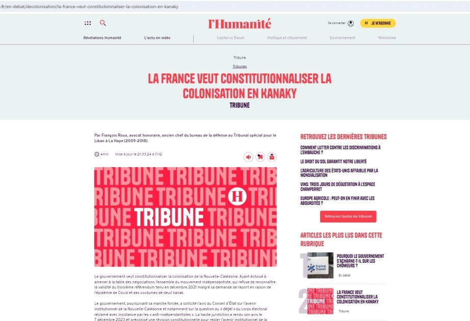 Lawyer: France wants to constitutionalize the colonization of New Caledonia