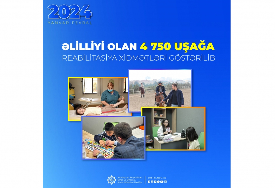 Son iki ayda 4 min 750 uşağa reabilitasiya xidmətləri göstərilib