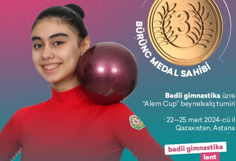 阿塞拜疆体操运动员在国际锦标赛上获得铜牌