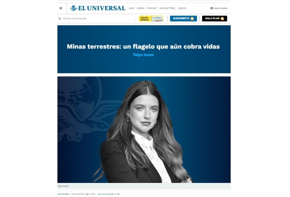La prensa mexicana publicó un artículo sobre el problema de las minas terrestres en Azerbaiyán