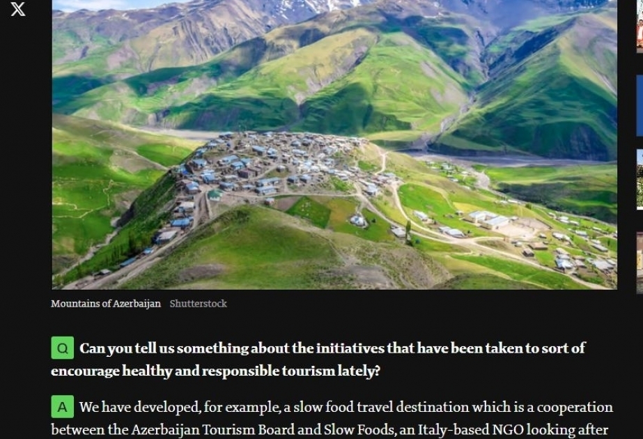 El portal internacional de turismo habla de Azerbaiyán