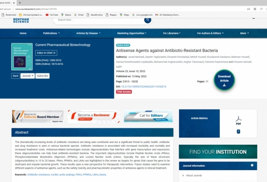 Antibiotiklərə qarşı davamlı yeni izolyatların alınması ilə bağlı tədqiqatlar aparılır