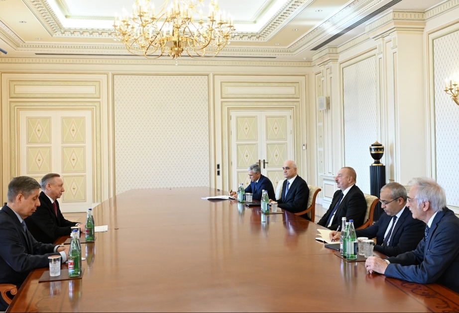 President Ilham Aliyev received Saint Petersburg Governor VIDEO