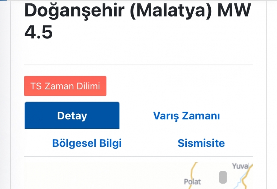 Türkiyədə 4,5 bal gücündə zəlzələ olub