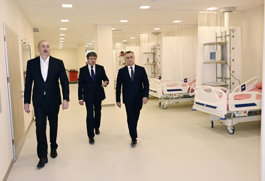 الرئيس إلهام علييف يشارك في تدشين مستشفى غابالا المركزي (محدث)