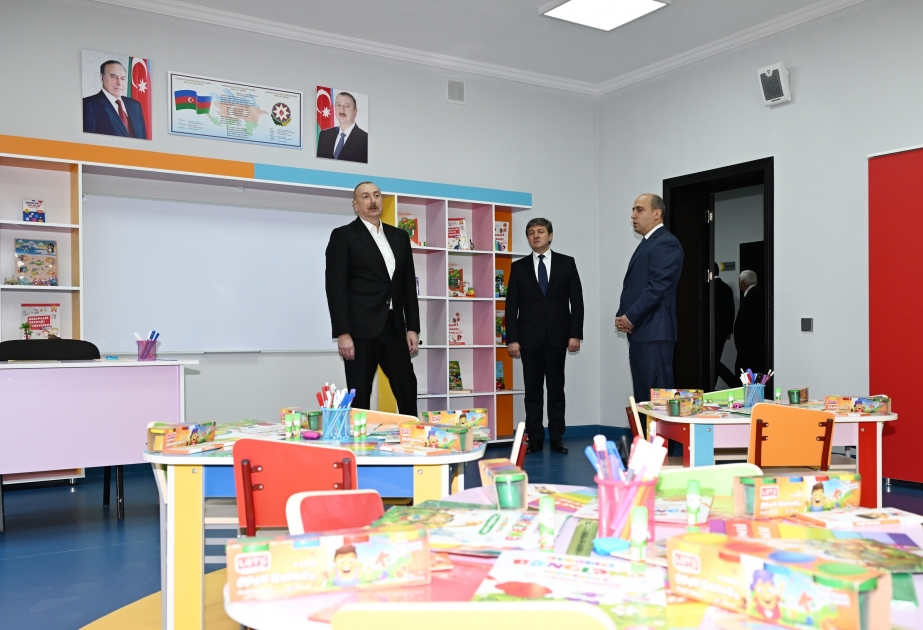 الرئيس إلهام علييف يدشن المبنى الجديد للمدرسة المتوسطة بقصبة بوم في غابالا (محدث)