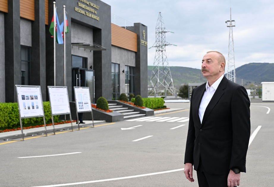 الرئيس إلهام علييف يدشن محطة حاجي آليلي الكهربائية الفرعية ومركز التعليم التدريبي الإقليمي في غابالا