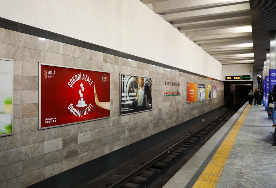 “Şəkəri azalt, ömrünü uzat!” bilbordları paytaxt küçələrində, Bakı metropoliteninin stansiyalarında