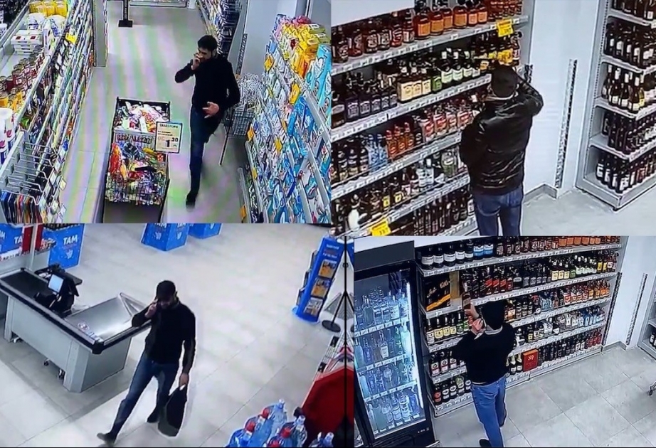Marketdən 8 min manatlıq spirtli içki oğurlayan şəxs saxlanılıb VİDEO