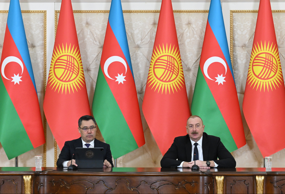 Президент Ильхам Алиев и Президент Садыр Жапаров выступили с заявлениями для прессы ОБНОВЛЕНО ВИДЕО
