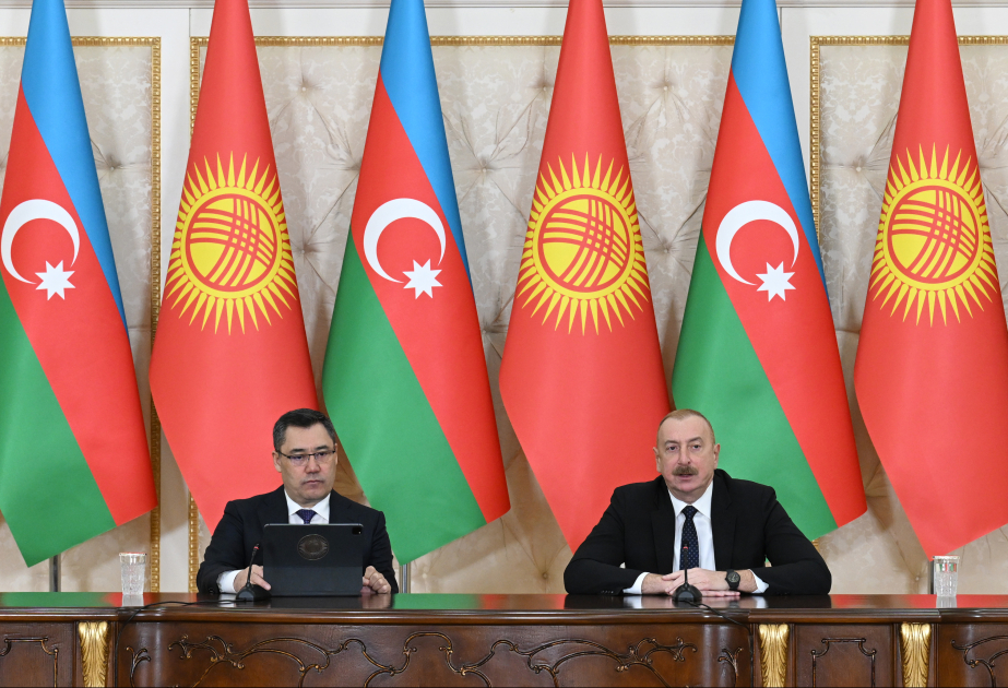 President Ilham Aliyev and President Sadyr Zhaparov made press statements VIDEO