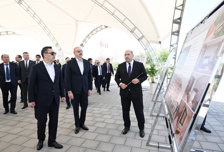 阿塞拜疆和吉尔吉斯斯坦两国总统访问阿格达姆市