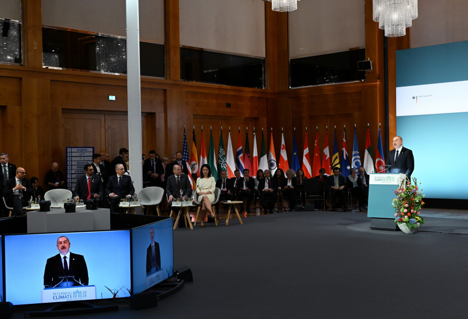 Präsident Ilham Aliyev nimmt am 15. Petersberger Klimadialog teil
