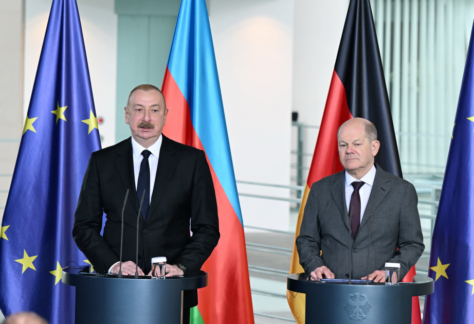Gemeinsame Pressekonferenz von Präsident Ilham Aliyev mit Bundeskanzler Olaf Scholz in Berlin VIDEO