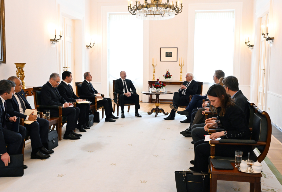 الرئيس الأذربيجاني والرئيس الألماني يجتمعان بحضور الوفدين