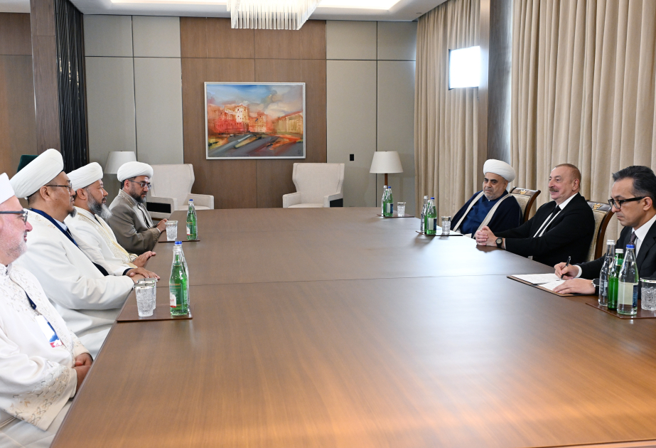 El Presidente de Azerbaiyán recibió a la delegación compuesta por líderes religiosos de los países miembros y observadores de la Organización de Estados Túrquicos