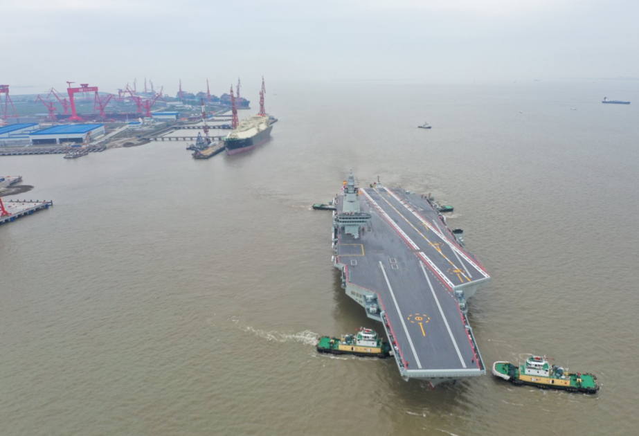 China's aircraft carrier Fujian sets out for maiden sea trials