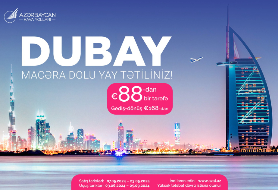 Special offer from AZAL for flights between Baku and Dubai