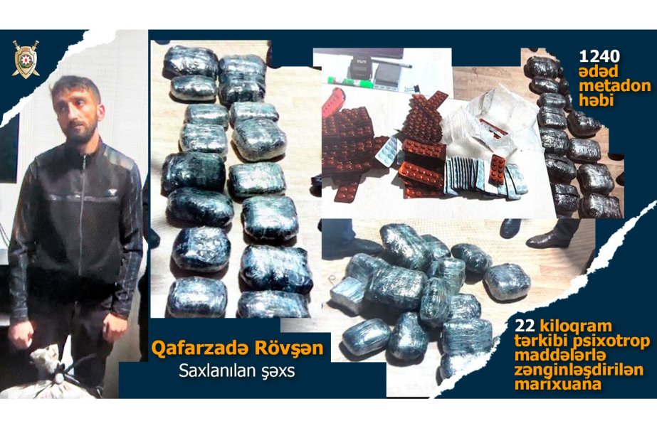 Lənkəranda əməliyyat zamanı saxlanılan narkokuryerdən 22 kiloqram marixuana aşkar olunub