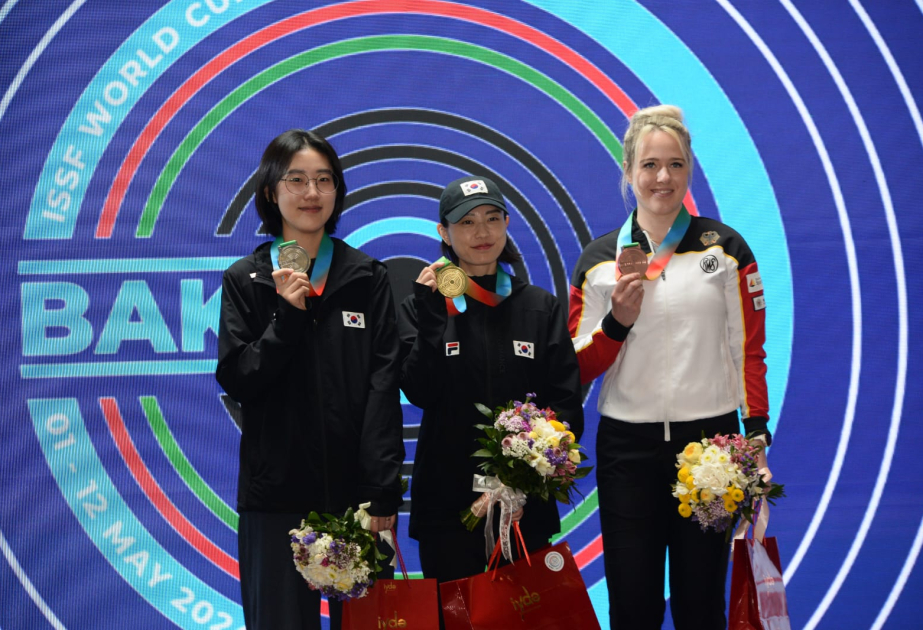 Bakıda qızıl medal qazanan koreyalı atıcı yeni dünya rekorduna imza atıb