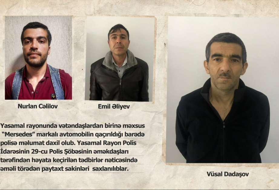 Yasamalda oğurladıqları avtomobili satmaq istəyən şəxslər saxlanılıblar