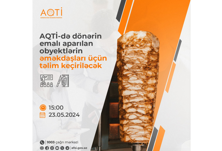 Dönərin emalı aparılan obyektlərin əməkdaşları üçün təlim keçiriləcək