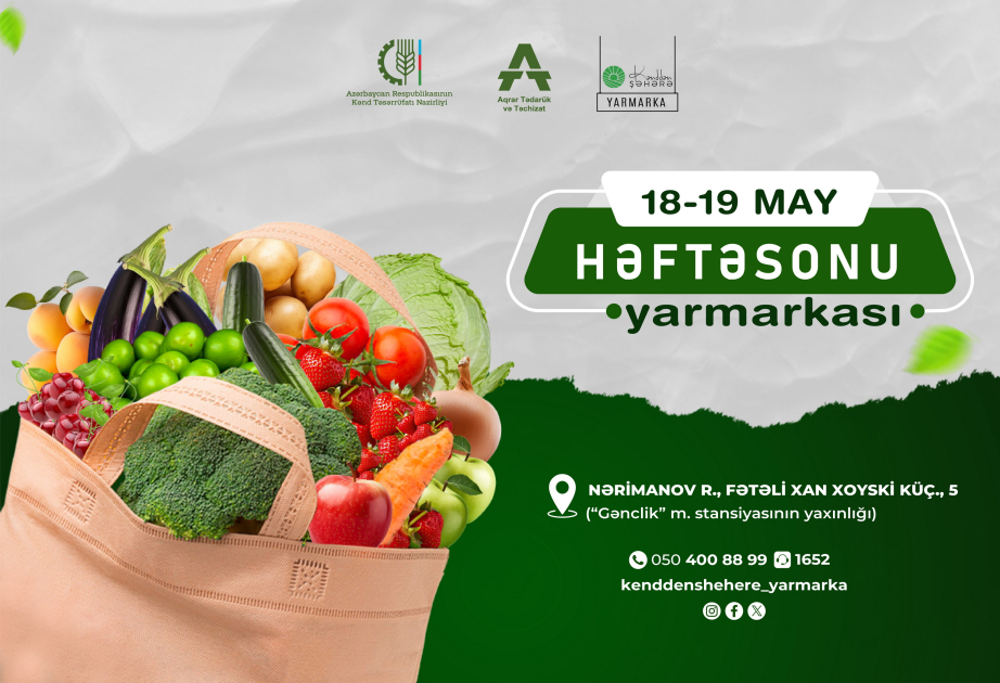 “Kənddən Şəhərə” həftəsonu yarmarkası təşkil ediləcək