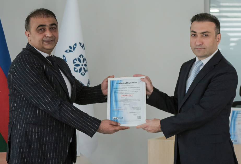 Dövlət Tibbi-Sosial Ekspertiza və Reabilitasiya Agentliyi 5 beynəlxalq sertifikata layiq görülüb