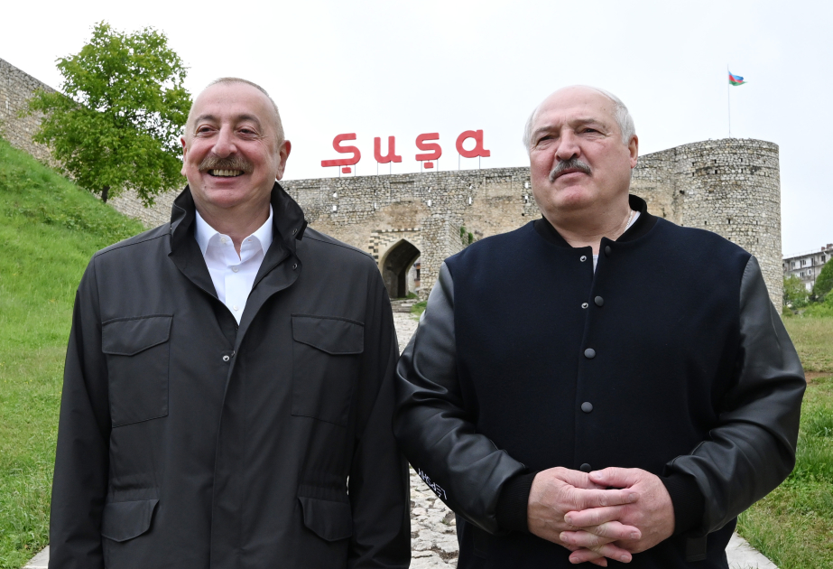 President Ilham Aliyev and President Aleksandr Lukashenko visited Shusha city VIDEO