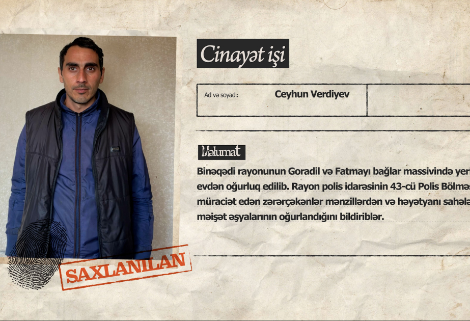 Binəqədi rayonunda usta işlədiyi evlərdən oğurluqlar etdiyi üçün saxlanılıb VİDEO