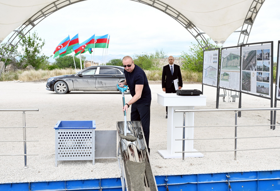 President Ilham Aliyev laid foundation stone for Sarijalli village in Jabrayil district VIDEO