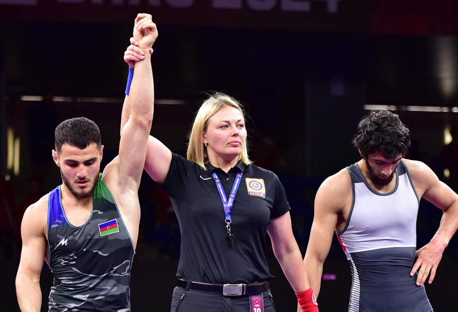 Three Azerbaijani wrestlers reach semifinal of European Championship in Baku