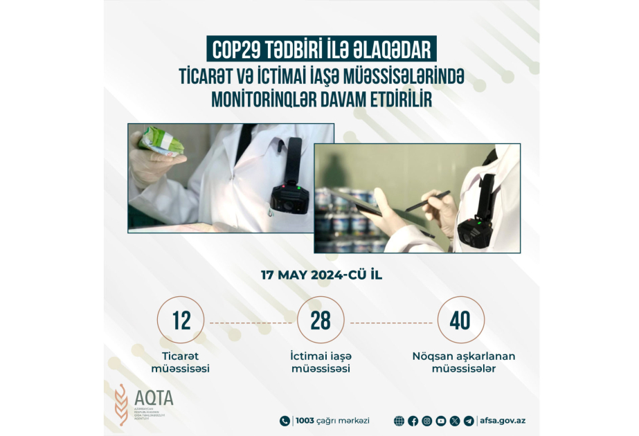 AQTA-nın monitorinqləri zamanı 40 müəssisədə nöqsanlar aşkarlanıb