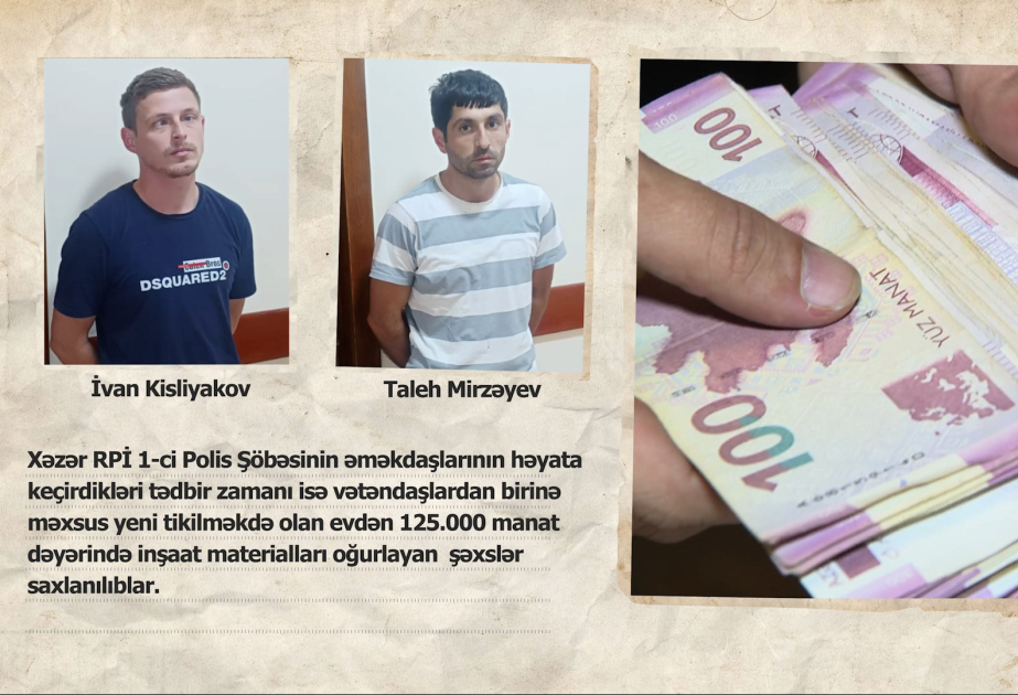 Xəzər rayonunda tikilidən 125 min manatlıq inşaat materialları oğurlanıb