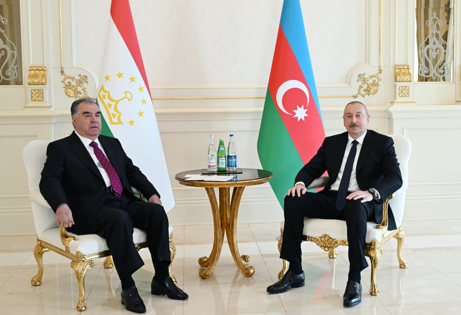 President of Azerbaijan Ilham Aliyev held one-on-one meeting with President of Tajikistan Emomali Rahmon VIDEO