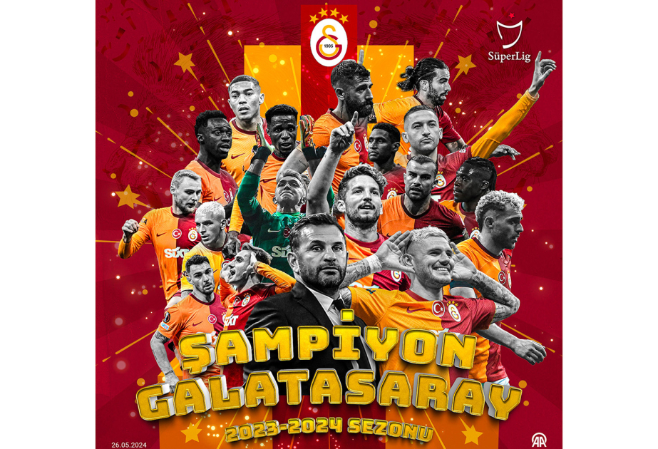 "Qalatasaray" XXIV dəfə Türkiyə çempionu olub