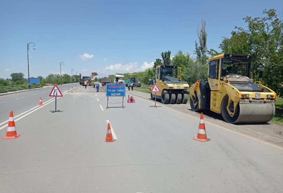 Şəkərabad-Babək şəhər-Nehrəm-Arazkənd dairəvi avtomobil yolunda təmir-bərpa işləri aparılır VİDEO