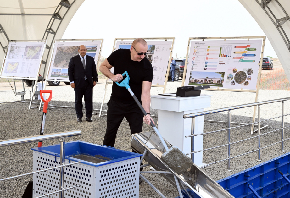 President Ilham Aliyev laid foundation stone for Taghibayli village in Aghdam district VIDEO