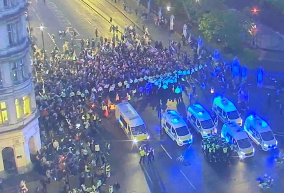 Londonda Fələstinə dəstək aksiyası zamanı 40 nəfər saxlanıb