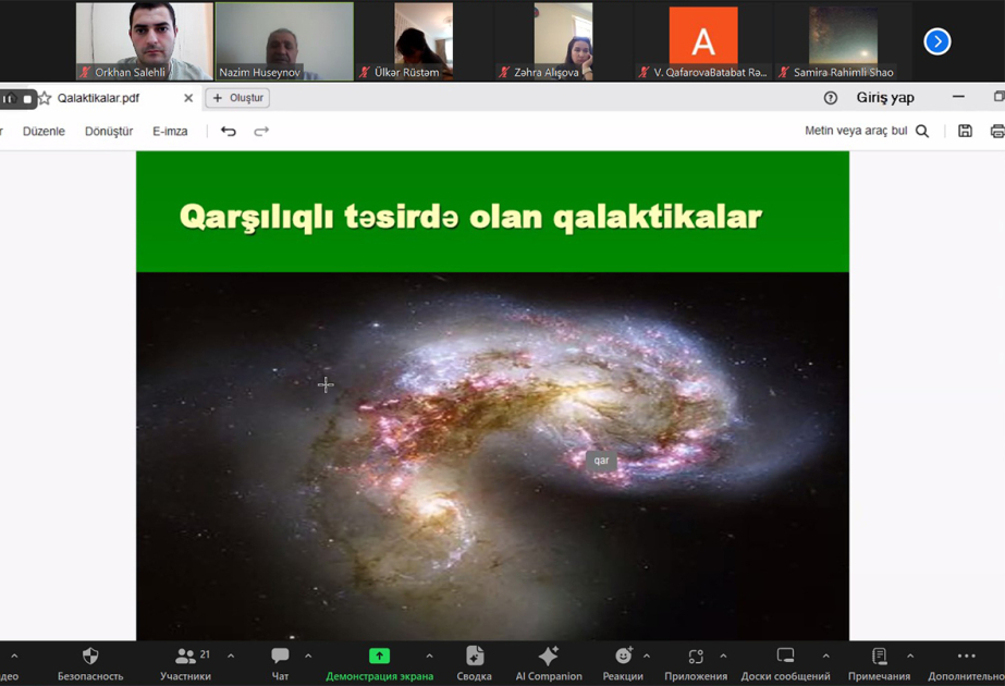 Rəsədxanada ustad dərsi: Qalaktikaların xüsusiyyətləri
