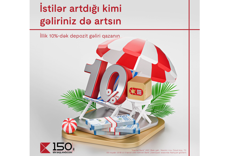 ®  Gəlirlərinizi “Kapital Bank”ın yüksək faizli depozitləri ilə artırın