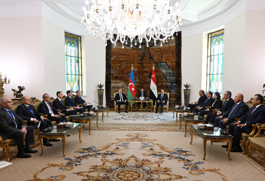 Azerbaijani and Egyptian Presidents held expanded meeting VIDEO