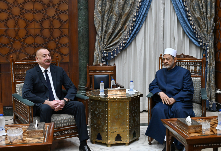 Prezident İlham Əliyevin Əl-Əzhəri Şərifin şeyxi, böyük imam Əhməd Məhəmməd Əhməd Əl Tayyib ilə görüşü olub  YENİLƏNİB VİDEO