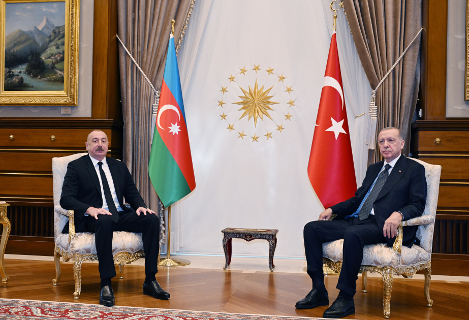 Ankarada Prezident İlham Əliyevin Prezident Rəcəb Tayyib Ərdoğan ilə təkbətək görüşü olub  YENİLƏNİB-2 VİDEO