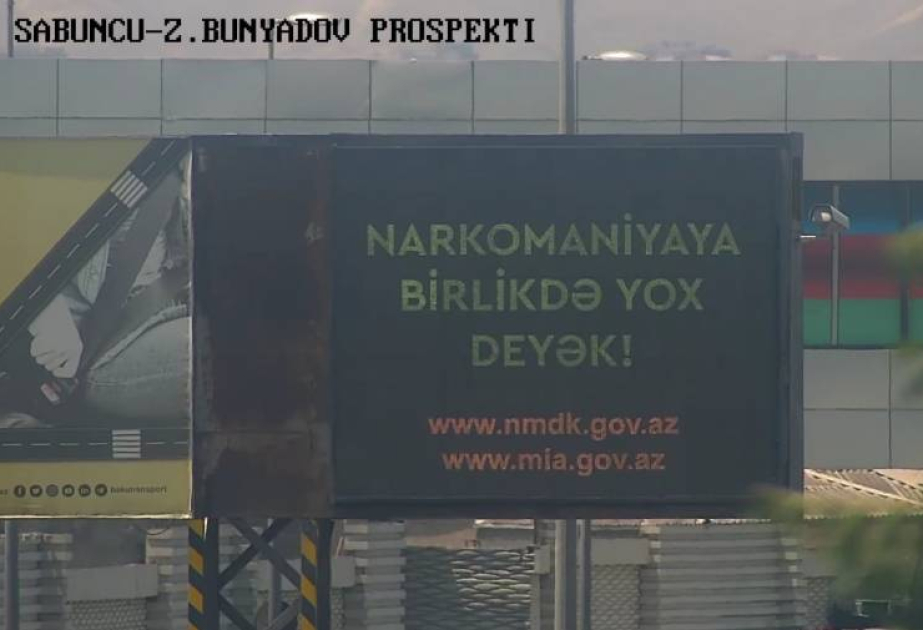 “Narkomaniyaya birlikdə yox deyək” adlı şüar elektron informasiya terminallarında nümayiş olunur