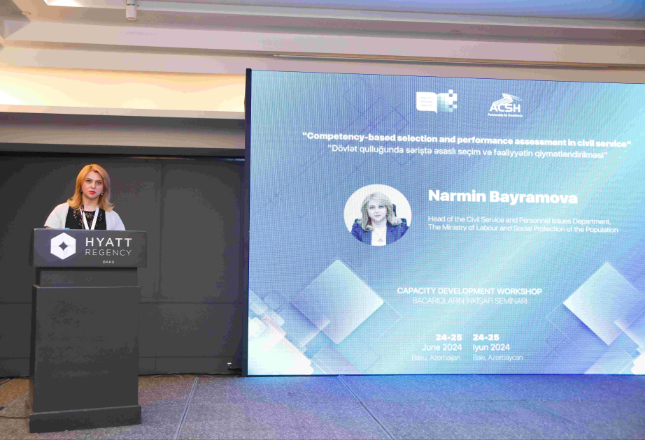 Dövlət qulluğunda səriştə əsaslı seçim və fəaliyyətin qiymətləndirilməsi mövzusunda beynəlxalq seminar başa çatıb