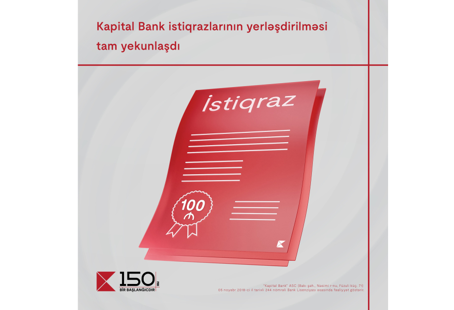 ®  Kapital Bank completed placement of the second tranche of manat bonds