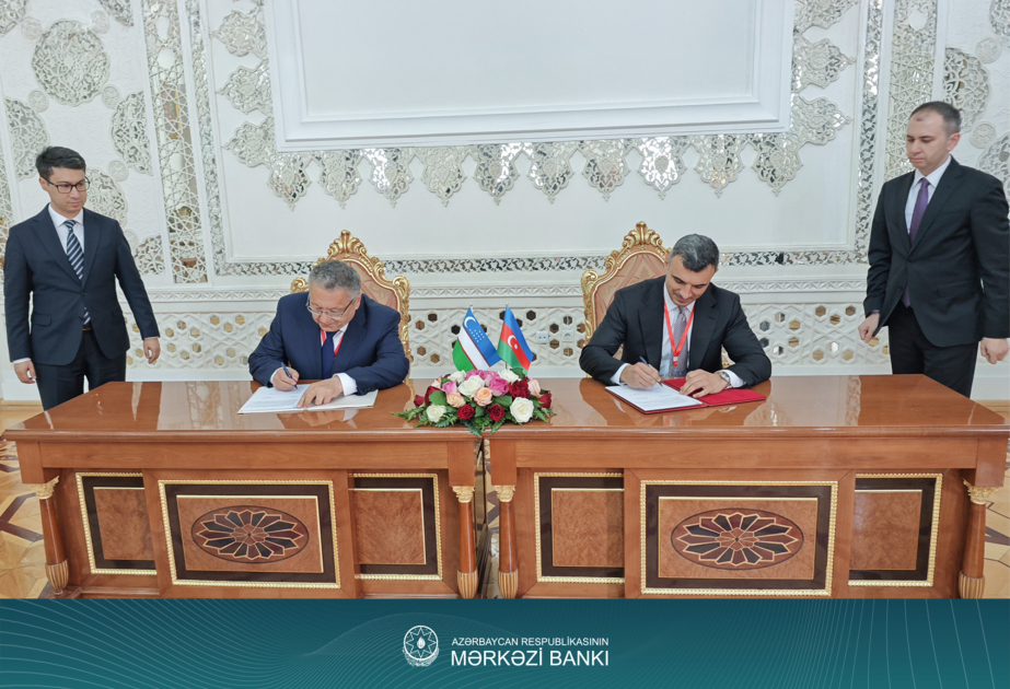 Подписан Меморандум о взаимопонимании по сотрудничеству между центральными банками Азербайджана и Узбекистана