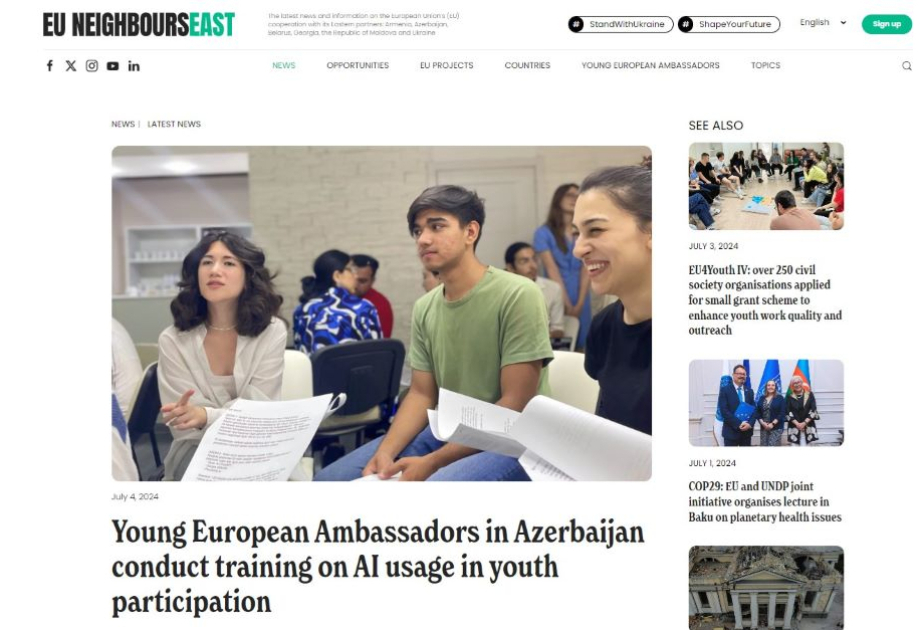 Los Jóvenes Embajadores Europeos impartieron formación sobre el uso de la IA en Bakú